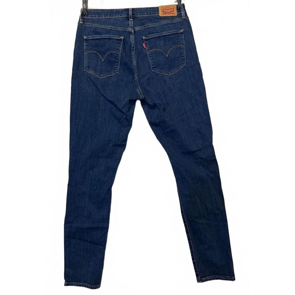 Levis 721 High Rise Skinny Jeans Womens Size 31 Distressed Dark Wash Denim - Picture 3 of 6